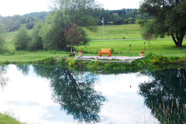 Relax by our peaceful pond